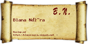Blana Nóra névjegykártya